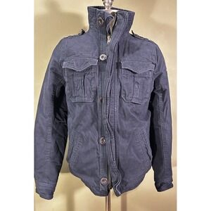 Abercrombie & Fitch Sentinel Jacket Mens Sz Med Navy Blue Y2K Utility Military